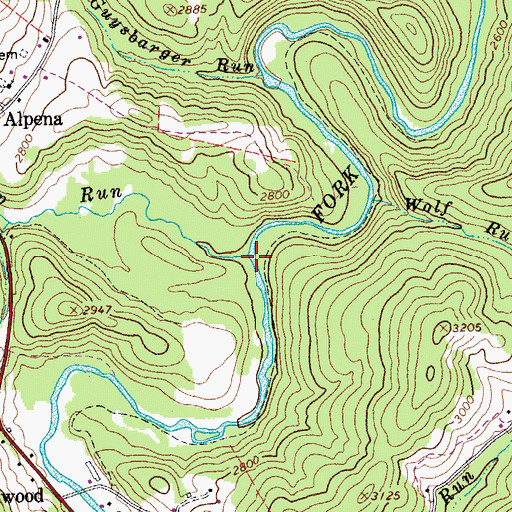 Topographic Map of Low Gap Run, WV