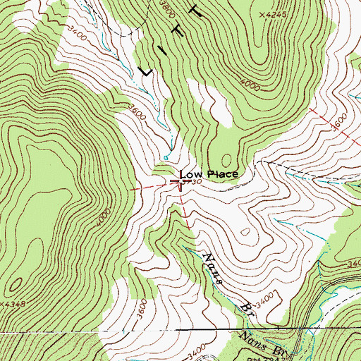 Topographic Map of Low Place, WV