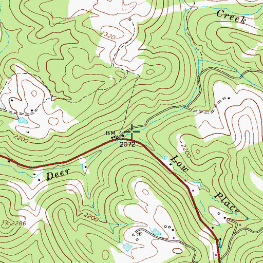 Topographic Map of Low Place Branch, WV
