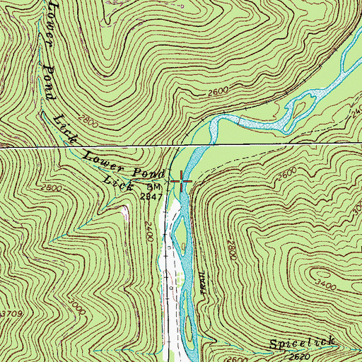 Topographic Map of Lower Pond Lick, WV