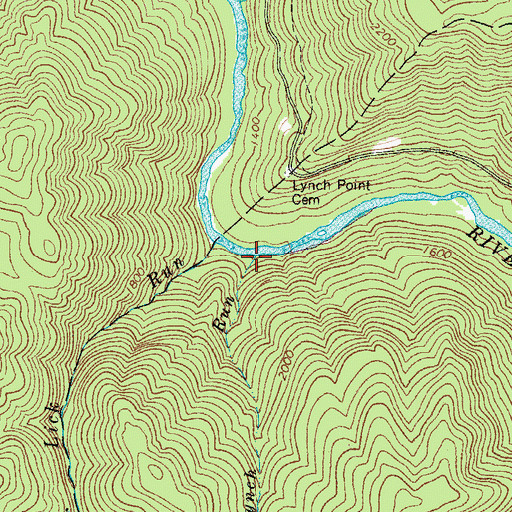 Topographic Map of Lynch Run, WV