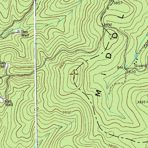 Topographic Map of Lynn Divide, WV