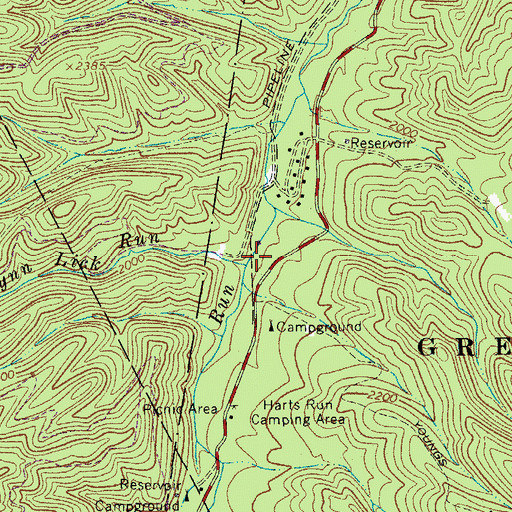 Topographic Map of Lynn Lick Run, WV