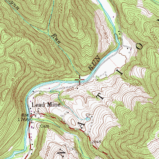 Topographic Map of Lynn Run, WV