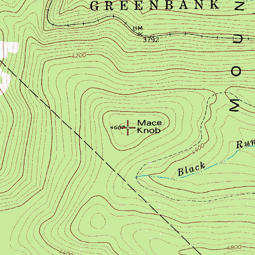 Topographic Map of Mace Knob, WV