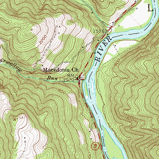 Topographic Map of Macedonia Church, WV