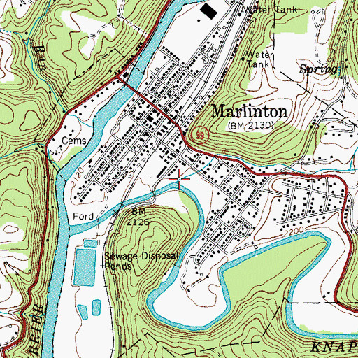 Topographic Map of Marlin Run, WV