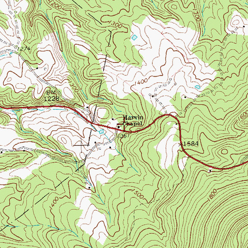 Topographic Map of Marvin Chapel, WV