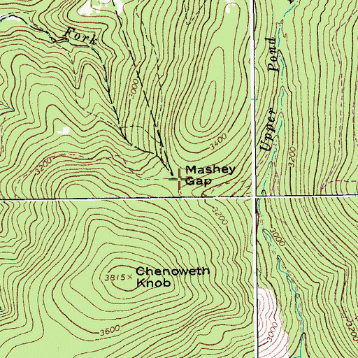 Topographic Map of Mashey Gap, WV
