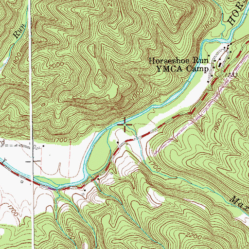 Topographic Map of Maxwell Run, WV