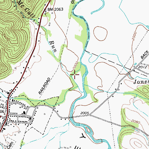 Topographic Map of McCall Run, WV