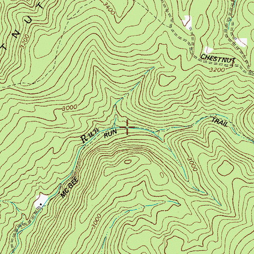 Topographic Map of McGee Run Trail, WV