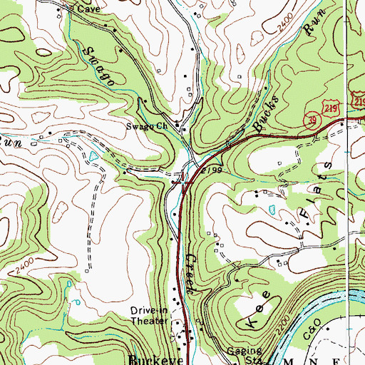 Topographic Map of McClintock Run, WV