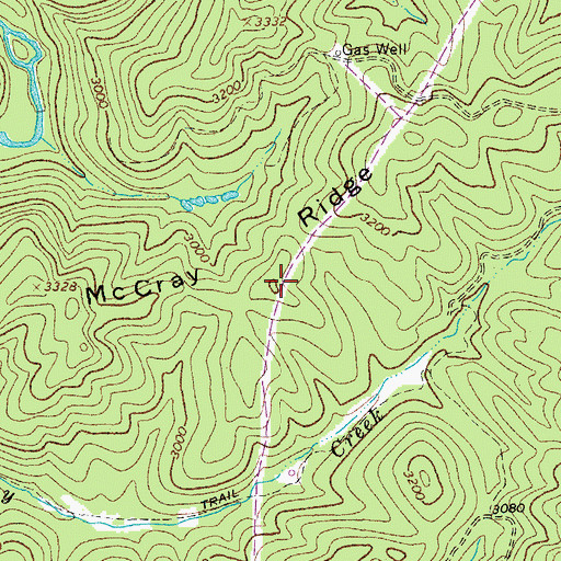 Topographic Map of McCray Ridge, WV