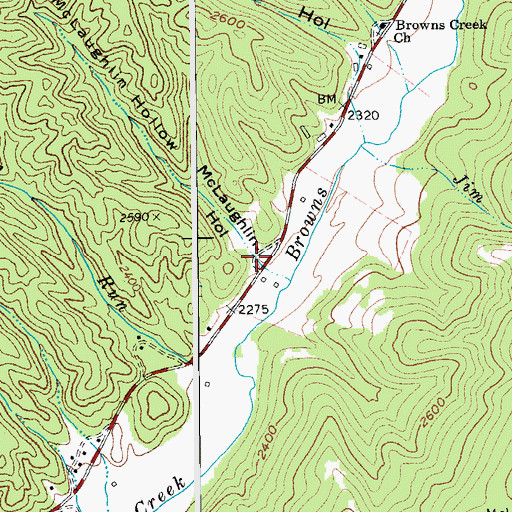 Topographic Map of McLaughlin Hollow, WV