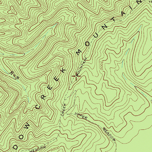 Topographic Map of Meadow Creek Mountain Trail, WV