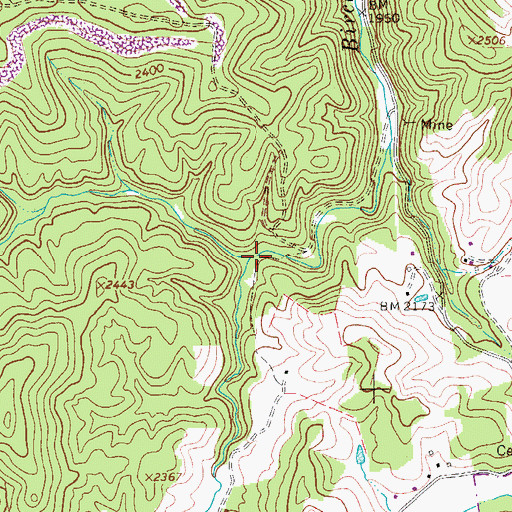 Topographic Map of Meadow Fork, WV