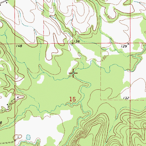 Topographic Map of Piney Woods Creek, AL