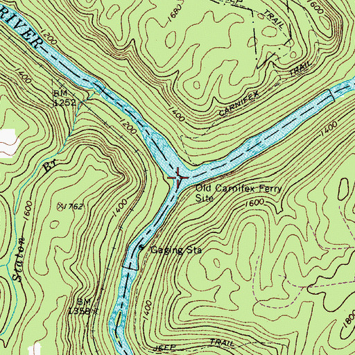 Topographic Map of Meadow River, WV