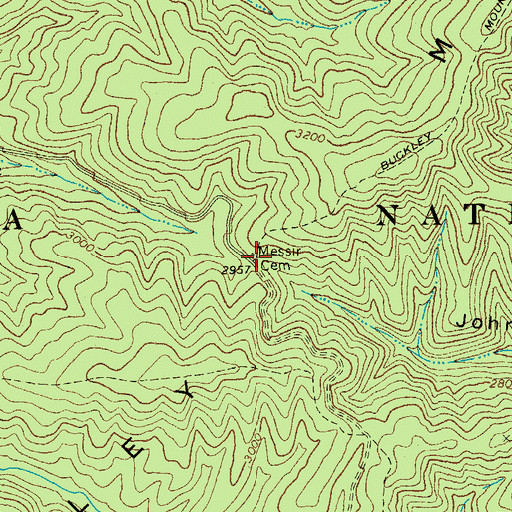 Topographic Map of Messir Cemetery, WV