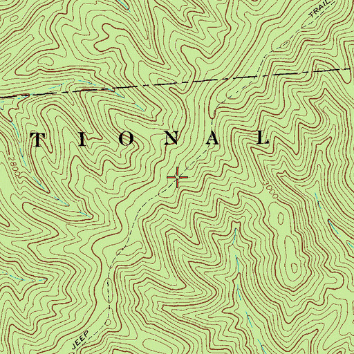 Topographic Map of Middle Mountain, WV