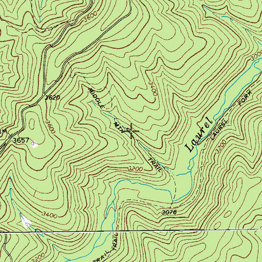 Topographic Map of Middle Mountain Trail, WV