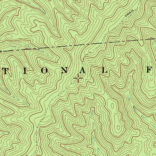 Topographic Map of Middle Mountain Trail, WV