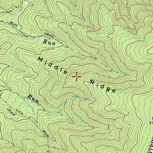 Topographic Map of Middle Ridge, WV
