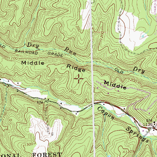 Topographic Map of Middle Ridge, WV