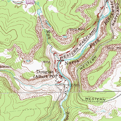 Topographic Map of Middle Run, WV