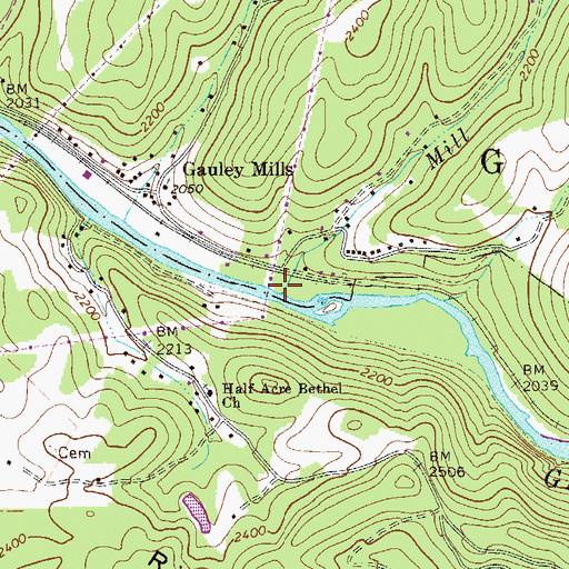 Topographic Map of Mill Fork, WV