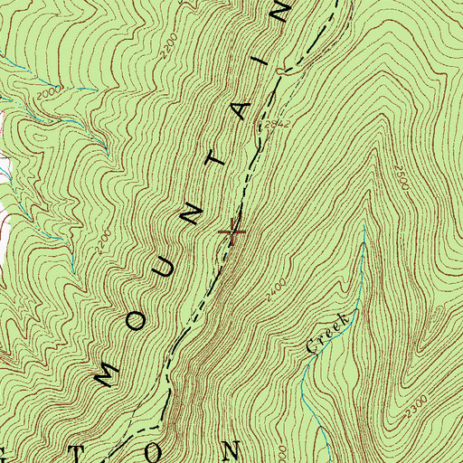 Topographic Map of Mill Mountain Trail, WV