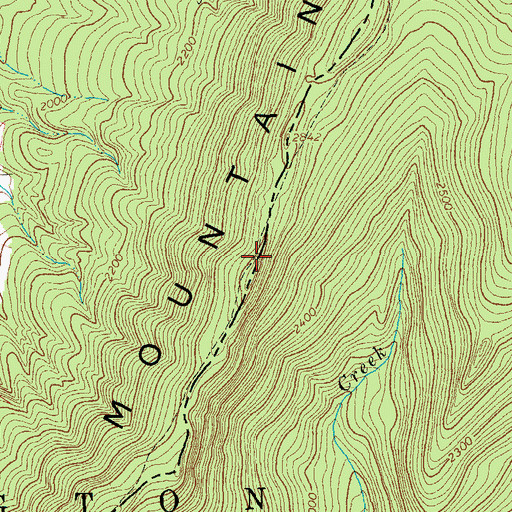 Topographic Map of Mill Mountain Trail, WV