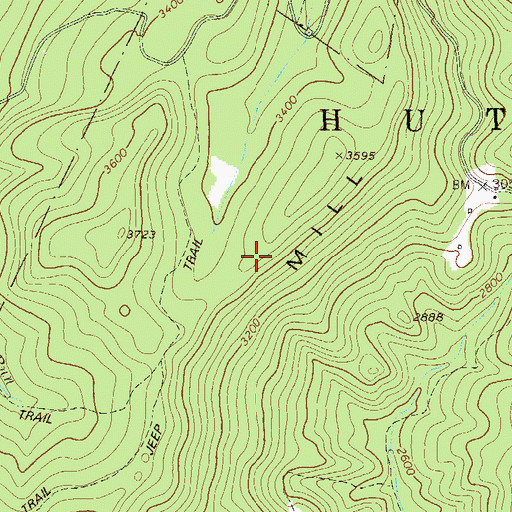 Topographic Map of Mill Ridge, WV