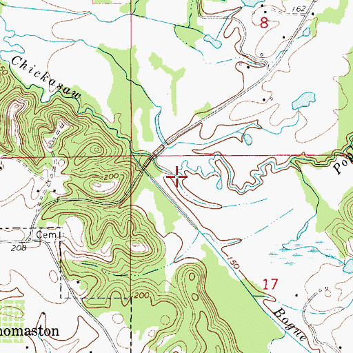 Topographic Map of Poplar Creek, AL