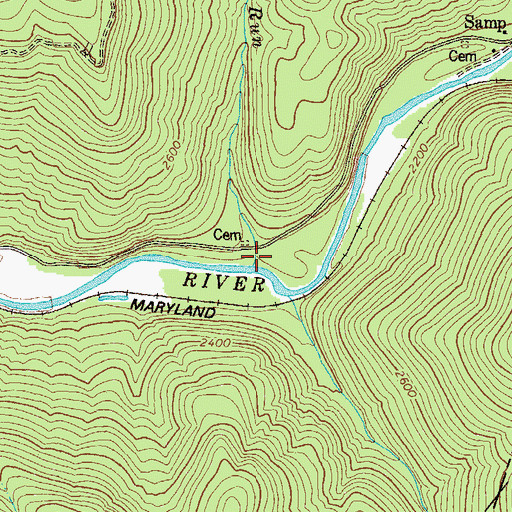 Topographic Map of Mill Run, WV