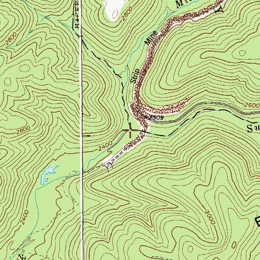 Topographic Map of Mill Run, WV