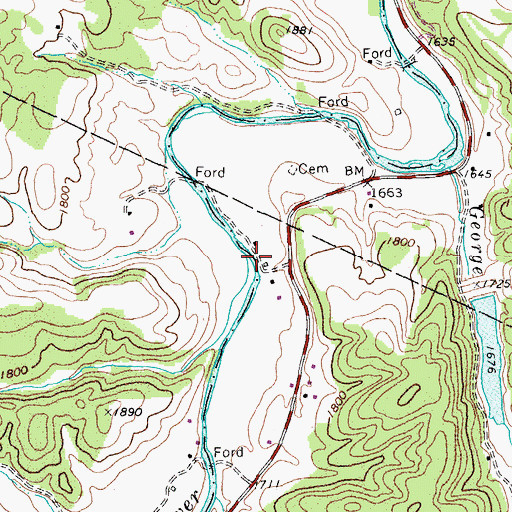 Topographic Map of Mill Run, WV