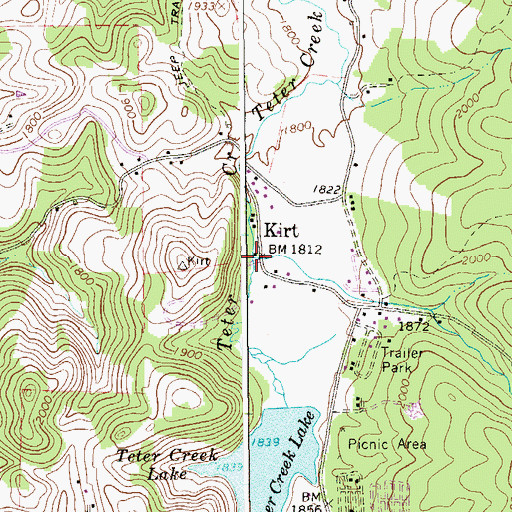 Topographic Map of Mill Run, WV