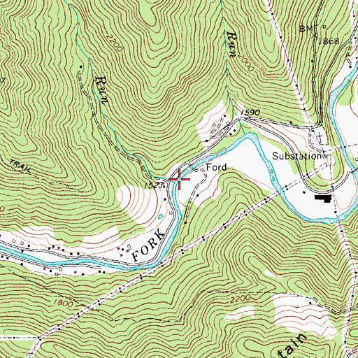 Topographic Map of Mill Run, WV