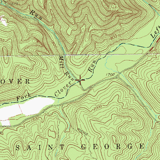 Topographic Map of Mill Run, WV