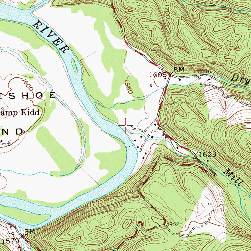 Topographic Map of Mill Run, WV