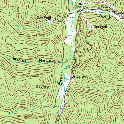 Topographic Map of Miller Hollow, WV