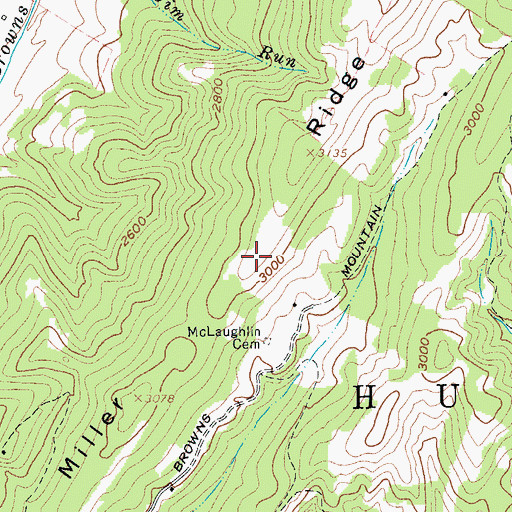 Topographic Map of Miller Ridge, WV