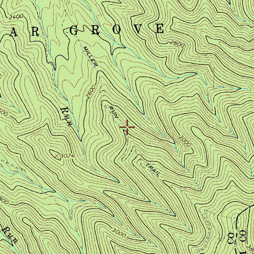 Topographic Map of Miller Run Trail, WV