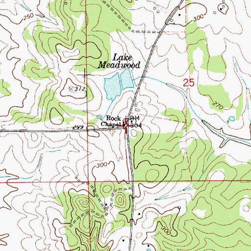 Topographic Map of Rock Chapel, AL