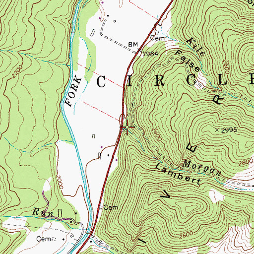 Topographic Map of Morgan Run, WV
