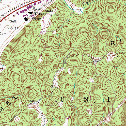Topographic Map of Mount Carmel Ridge, WV