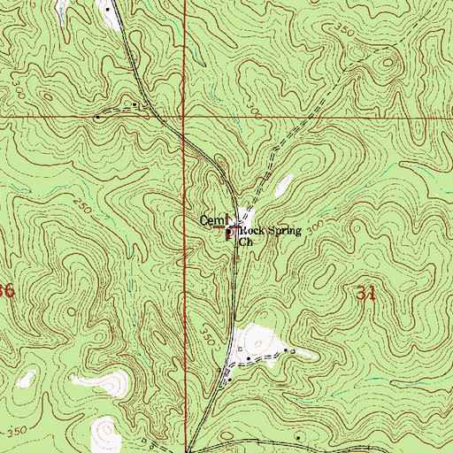 Topographic Map of Rock Spring Church, AL