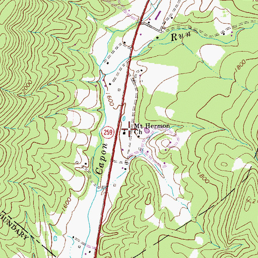 Topographic Map of Mount Hermon Church, WV